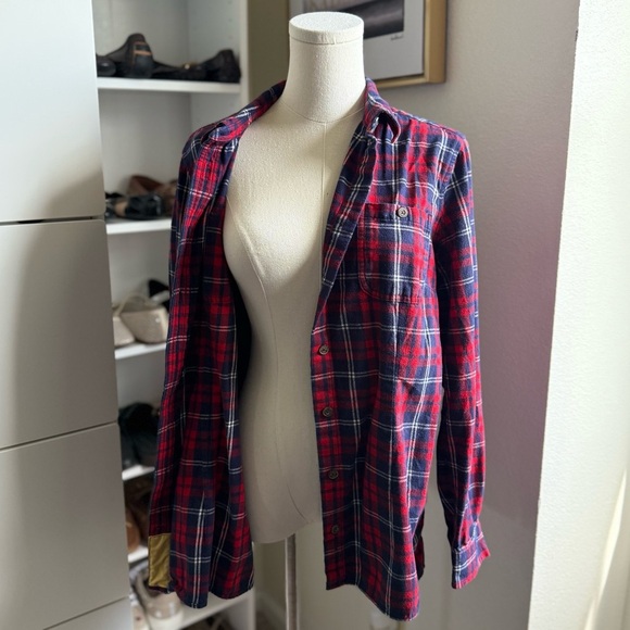 Duluth Trading Co Red and Blue Casual Button Down Long Sleeve Shirt Size Large - Picture 5 of 7